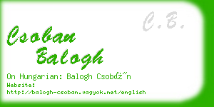 csoban balogh business card